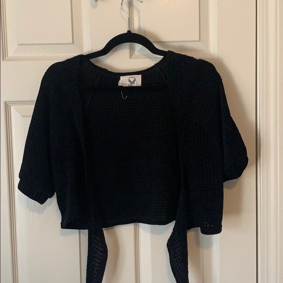 ASOS Tops - NWOT Sacred Hawk Black Tie Crop Top Sz Large